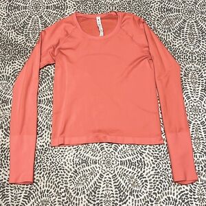 Lululem Swiftly Tech LS 2.0 Race. Orangeish pink color, size 8